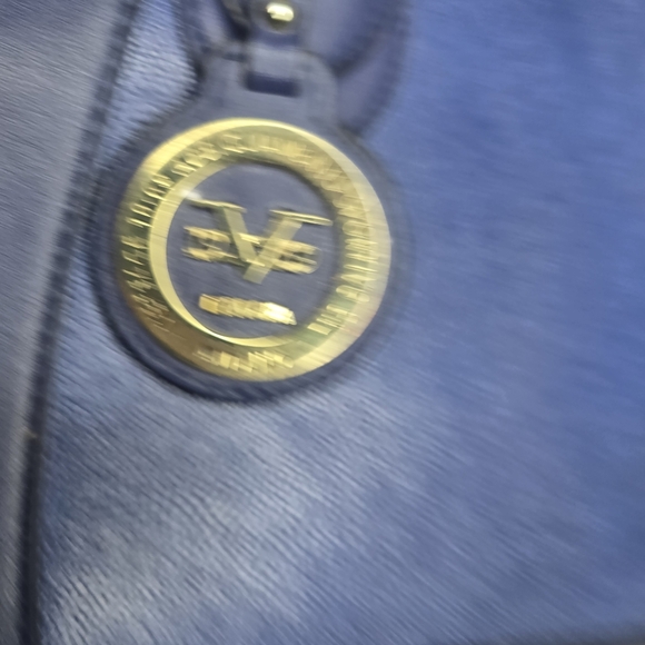 Versace 19v69 Nicoletta Stingray Navy Blue Faux Leather Shoulder Bag - Picture 3 of 13